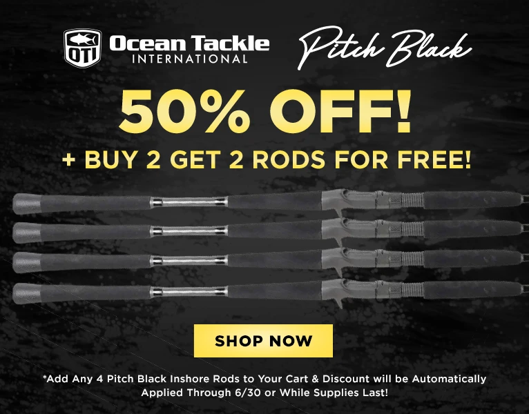 Save 50% OFF + Buy 2 Get 2 Free OTI Pitch Black Inshore Rods